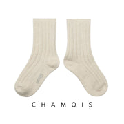Collegien | Chamois - Wool & Cashmere Ribbed Crew Socks (Lamb)